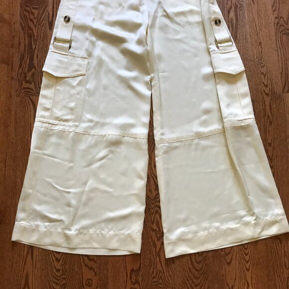 NWT Zimmermann Dawning Wide Leg Cargo Pants Womens 2 Medium Lemon Yellow Trouser - Picture 12 of 16